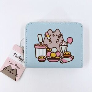 Pusheen Foodie Coin Purse Blue Ice Cream Treats Zip Around Wallet NWT